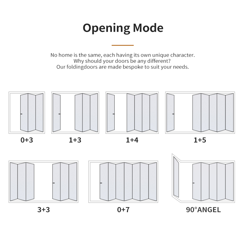 Customized Thermal Break Aluminum Glass Bifold Door